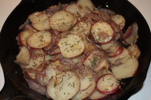 Rosemary garlic fried potatoes